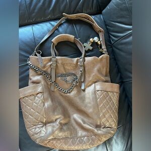 JIMMY CHOOSE 2WAY LEATHER HANDBAG CHAIN ONE WSY SHOULDER BAG A4 COMPATIBLE USED